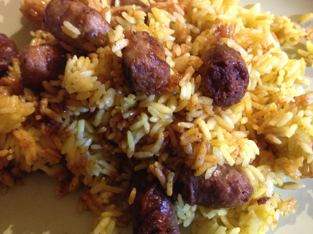  Curry rice and merguez 